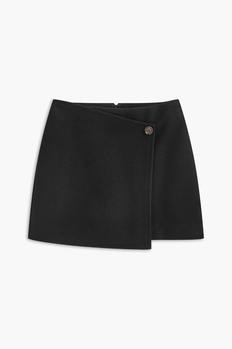 Button Tweed Warm Skirt-Massicos