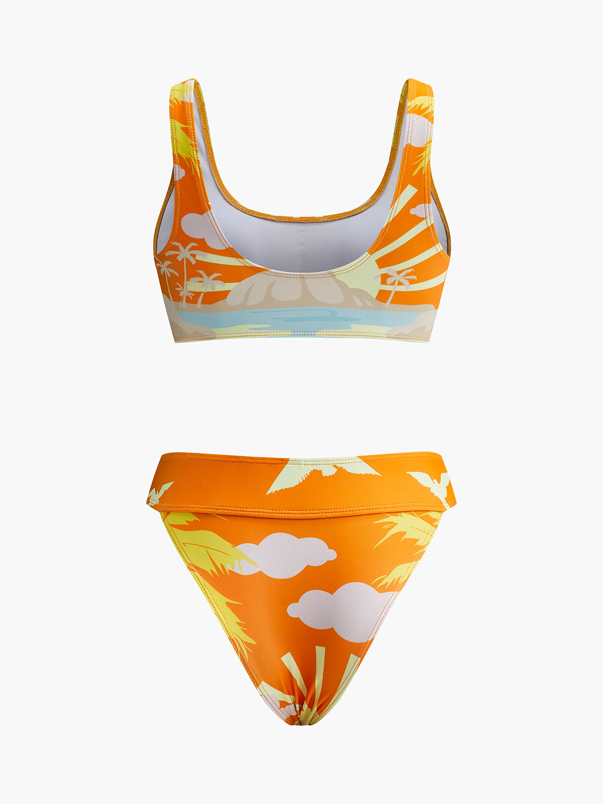 Tropical Print Bikini Set-Massicos