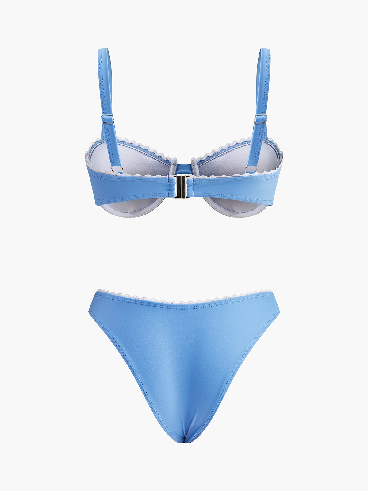 Scalloped Trim Bikini Set-Massicos