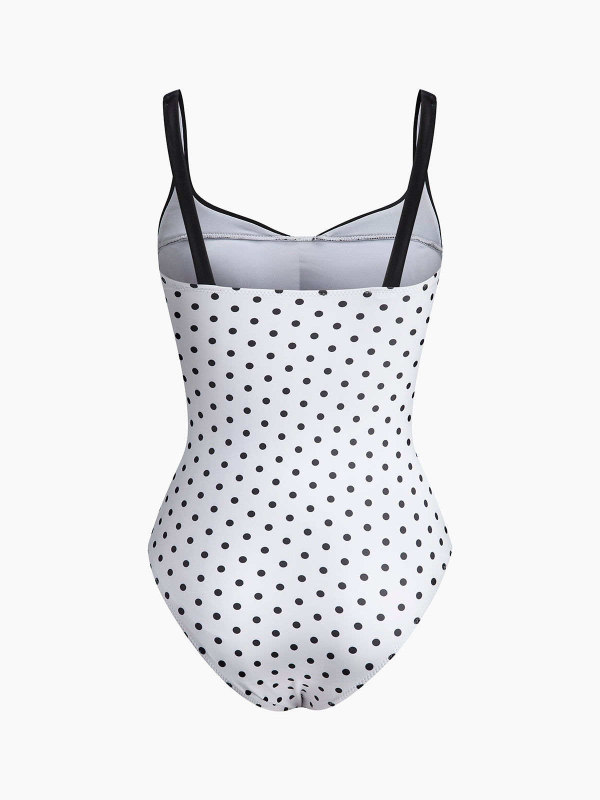 Polka Dot Contrast One-Piece Swimsuit-Massicos