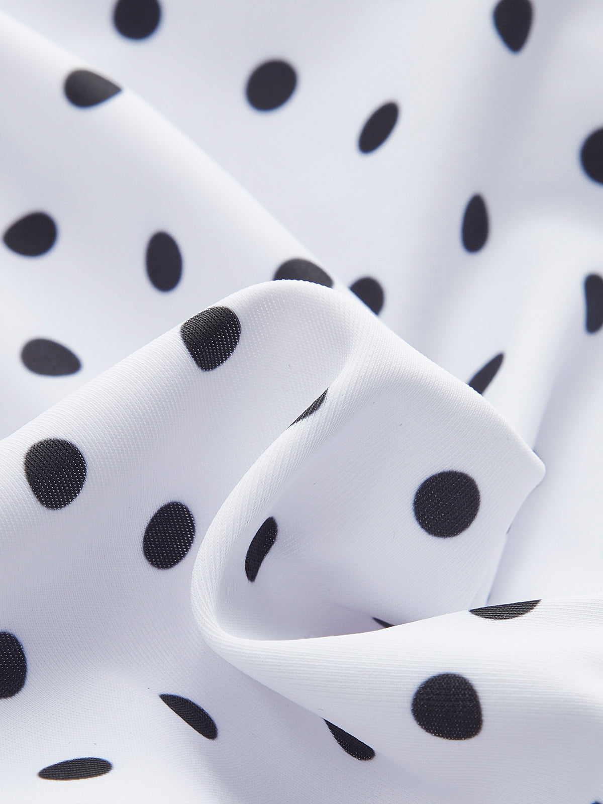 Polka Dot Contrast One-Piece Swimsuit-Massicos