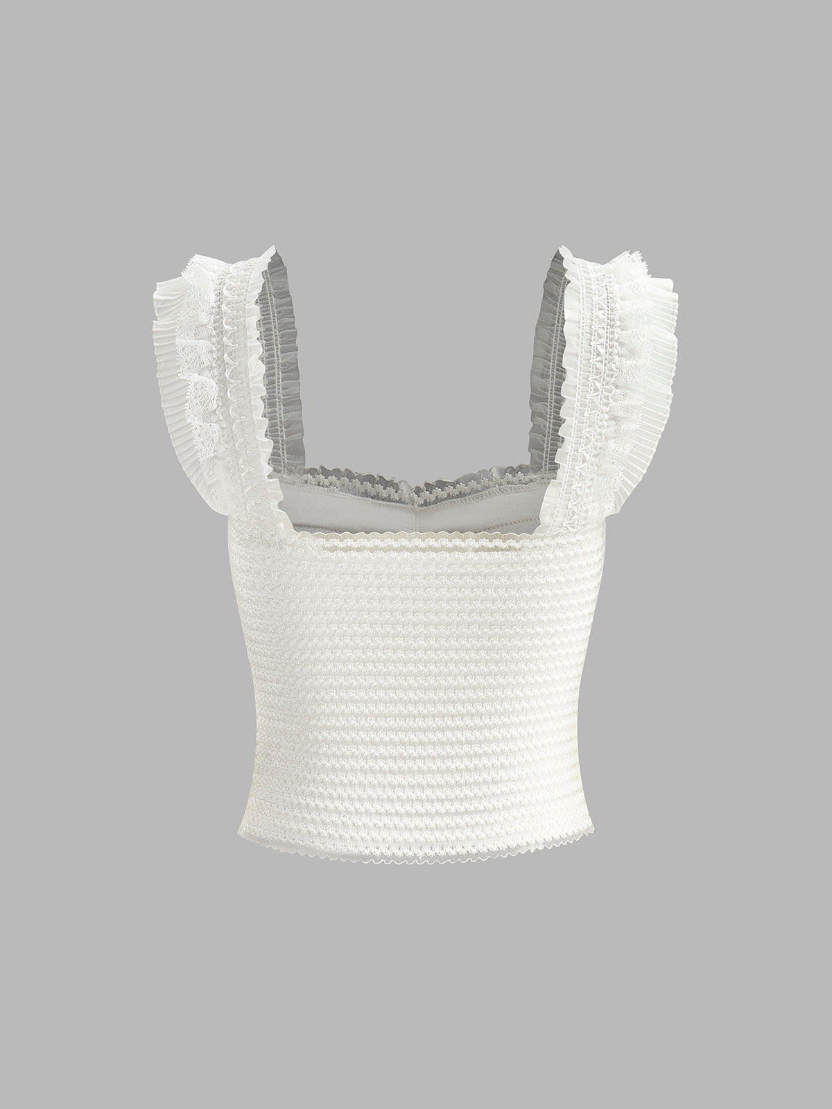 Ruffled Strap Buttoned Smocked Top-Massicos