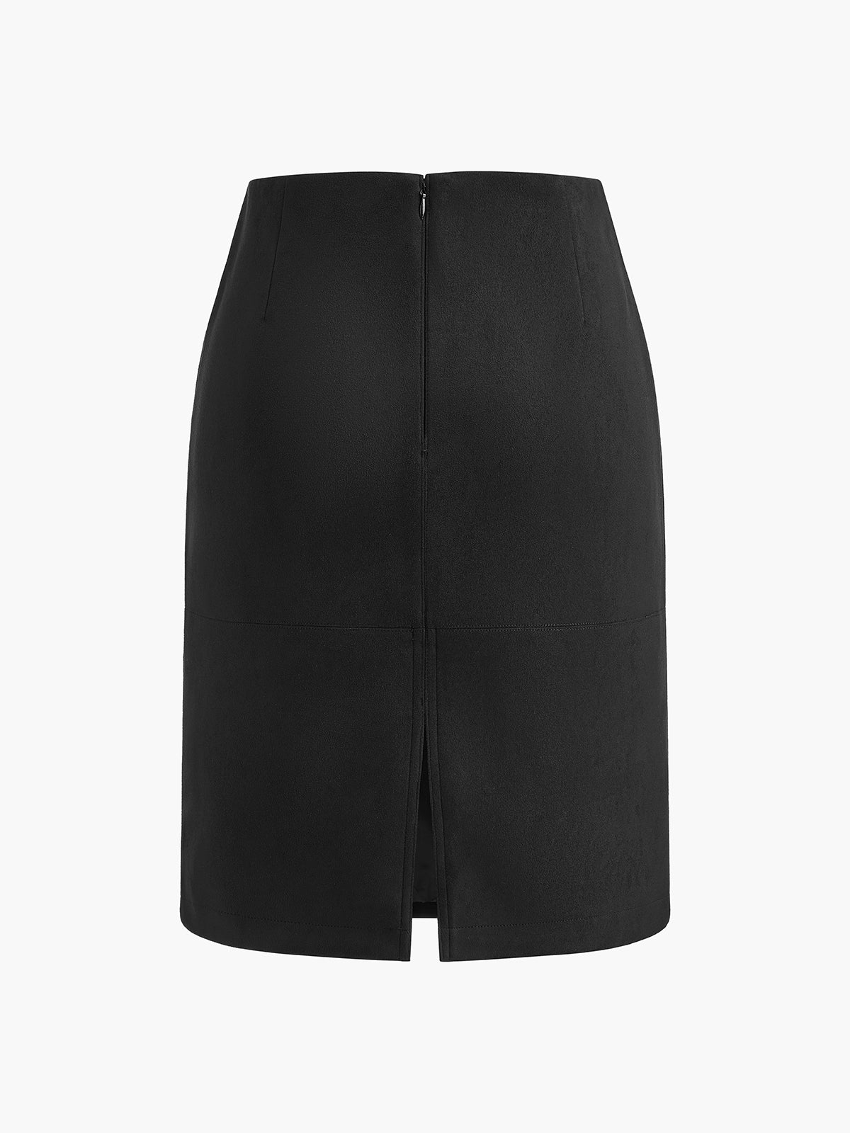 Suede A-Line Skirt Without Belt-Massicos