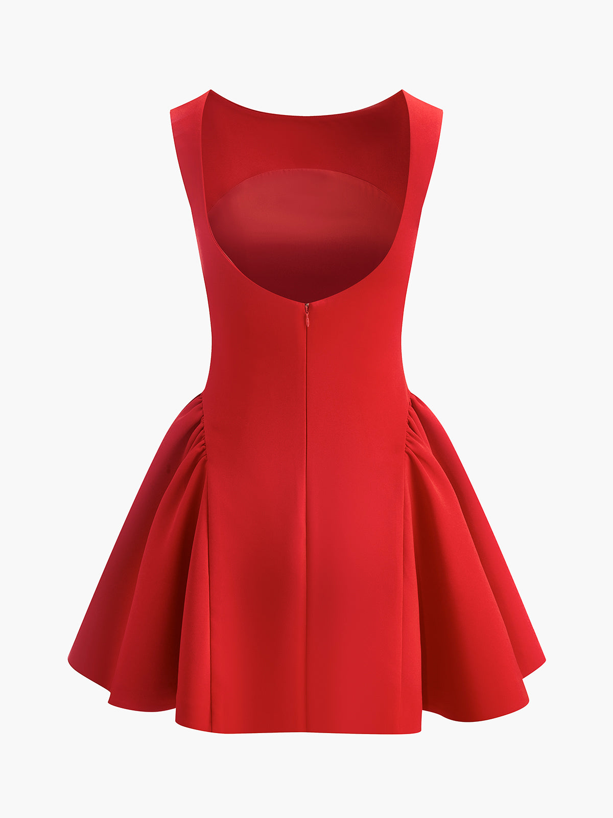 Backless Sleeveless Flared Dress-Massicos