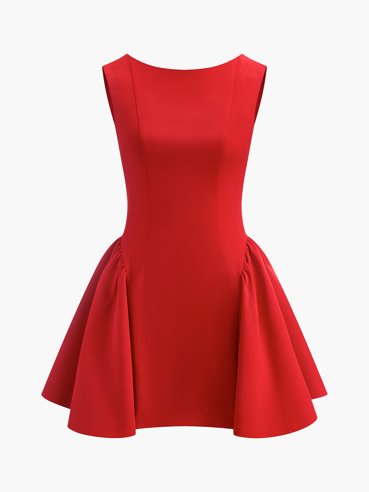 Backless Sleeveless Flared Dress-Massicos