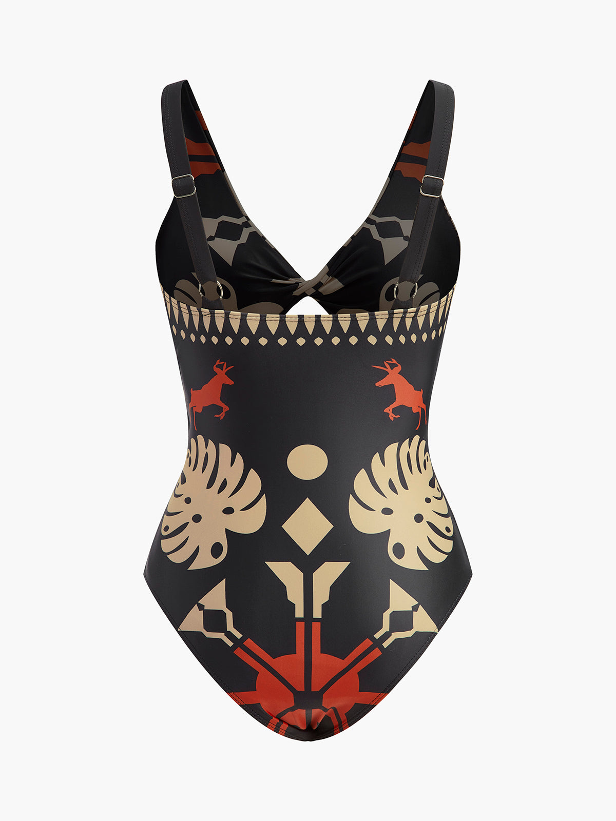 Printed Cutout One-Piece Swimsuit-Massicos