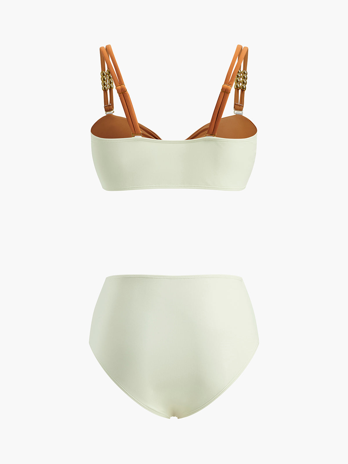 Embellished Color Block Retro Bikini Set-Massicos