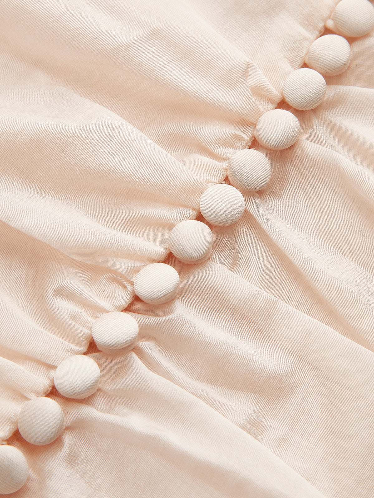 Semi-Sheer Chiffon V-Neck Ruched Blouse-Massicos