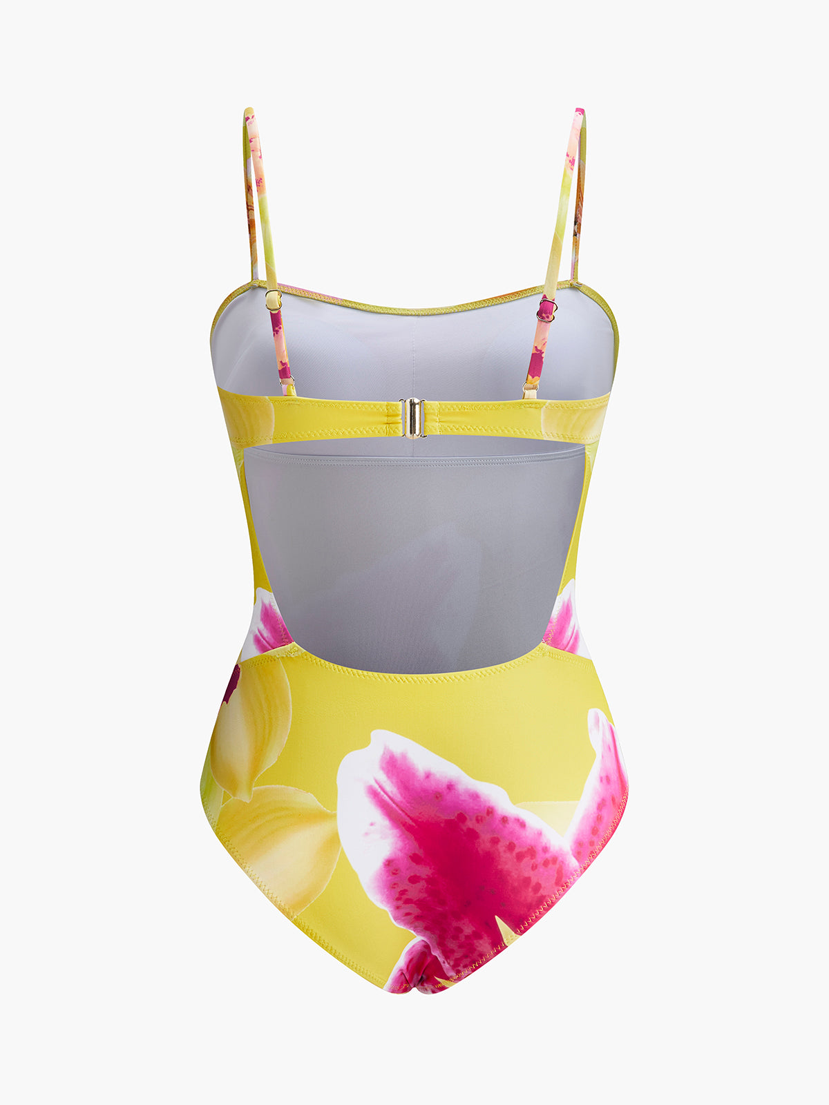 Jersey Cut-Out Floral One-Piece Swimsuit-Massicos