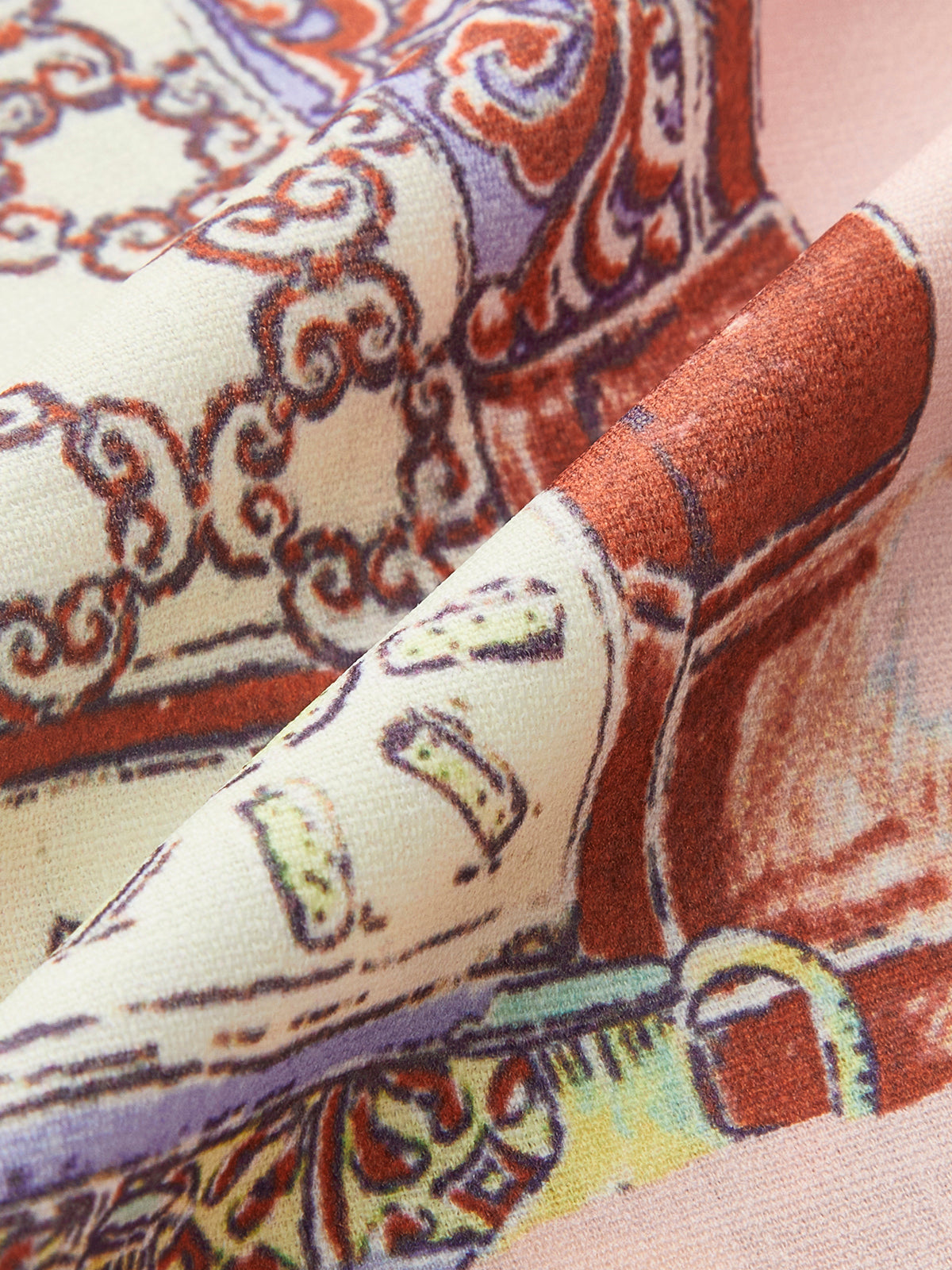 Print Mock-Neck Dress With Belt-Massicos