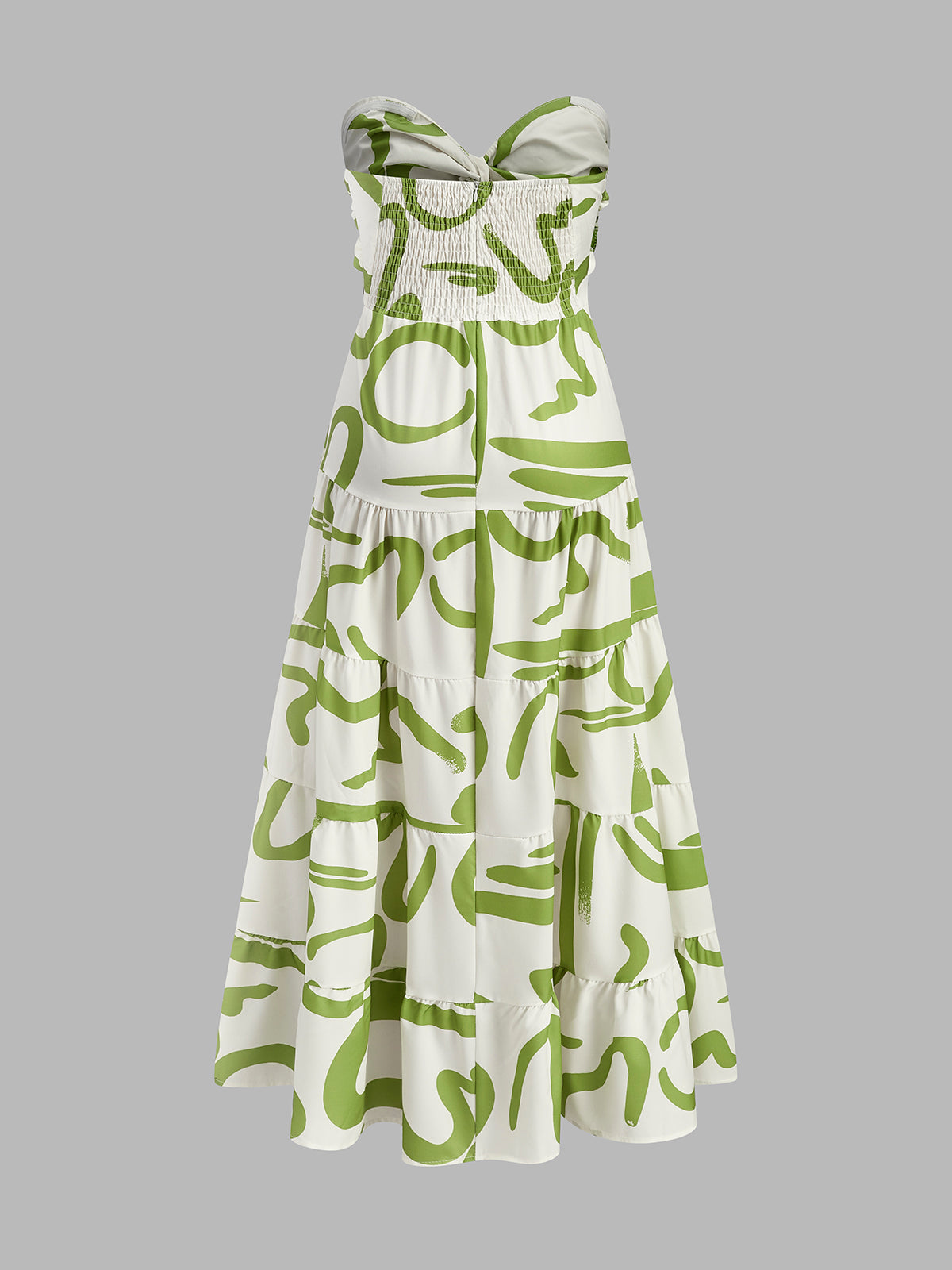 Twist Front Strapless Pleated Dress-Massicos