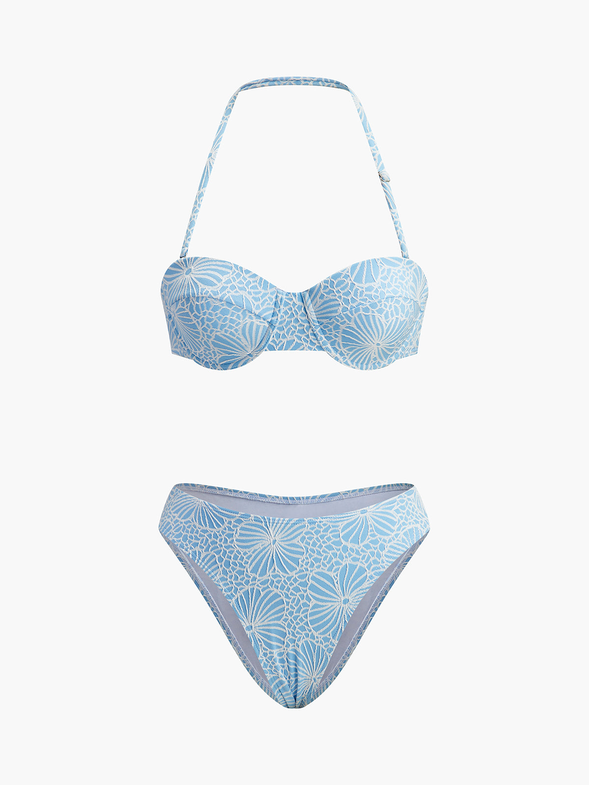 Removable Strap Lace Bikini Set-Massicos