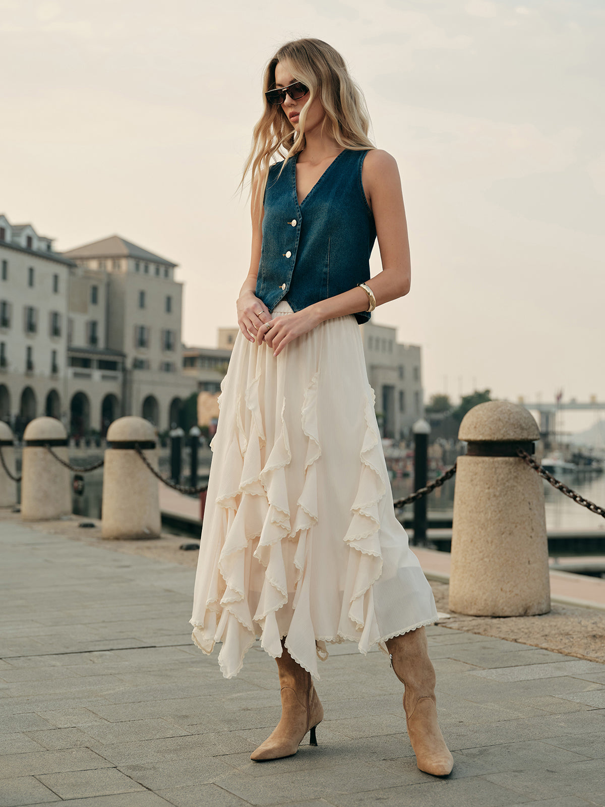 Flowy Ruffled Skirt-Massicos