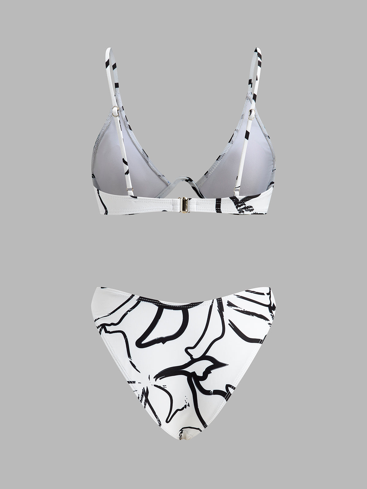 Abstract Print Triangle Bikini Set-Massicos