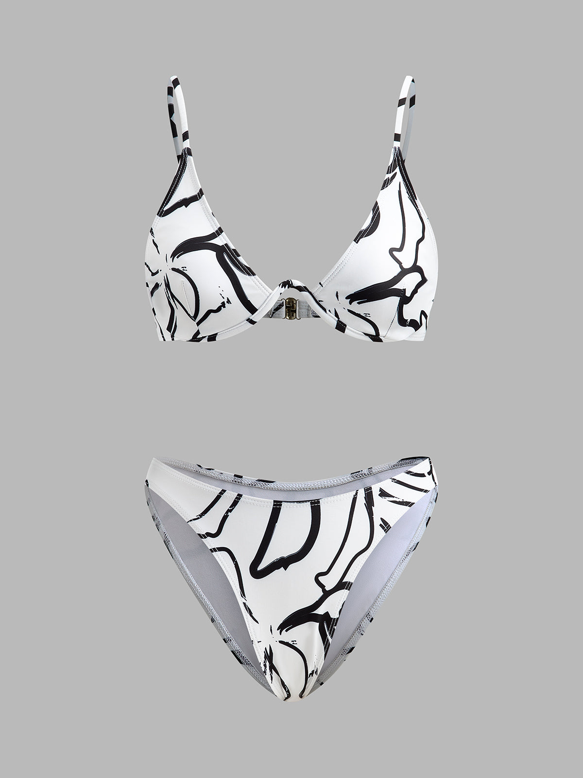 Abstract Print Triangle Bikini Set-Massicos