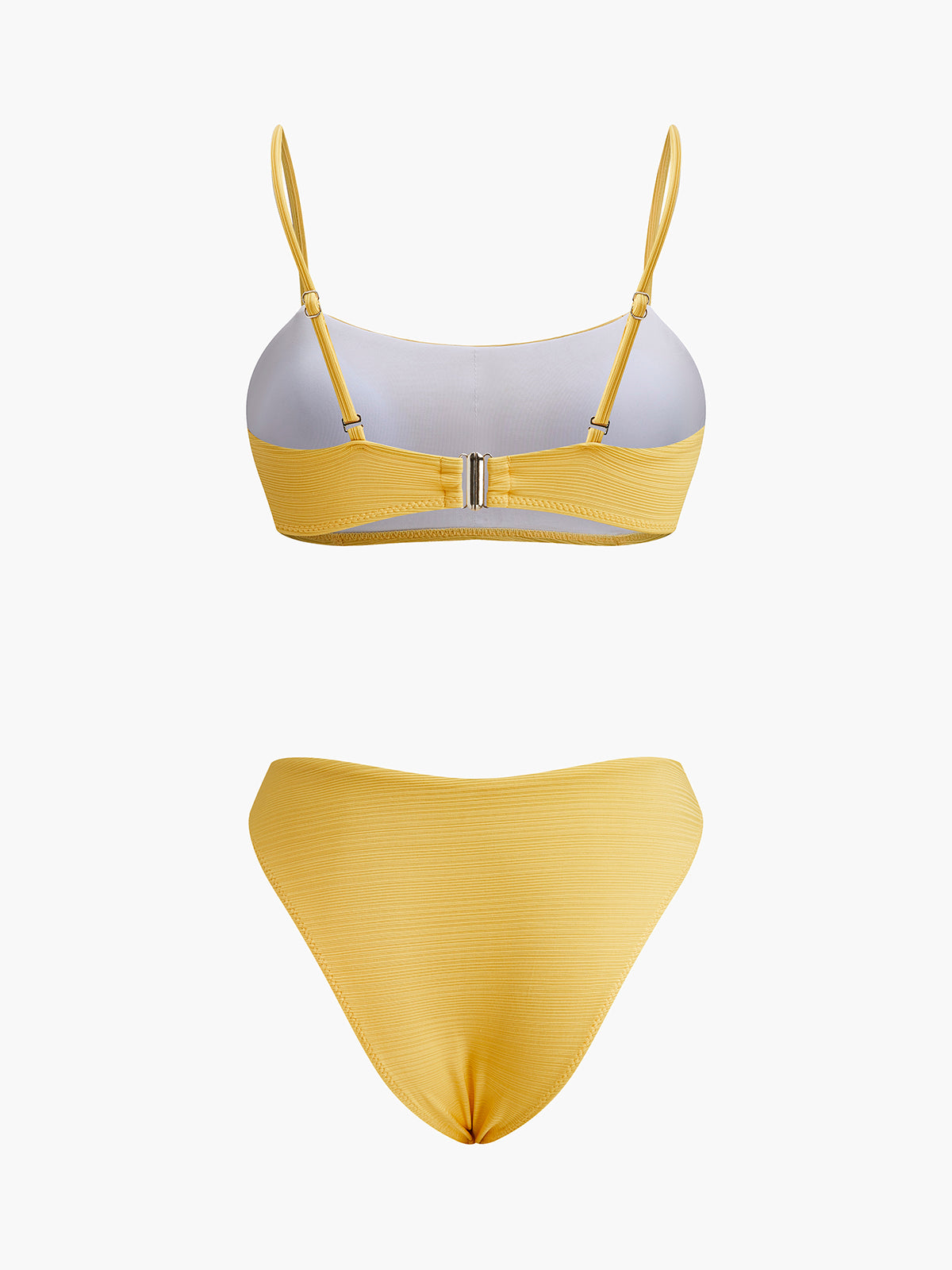 Textured Scoop Neck Bikini Set-Massicos