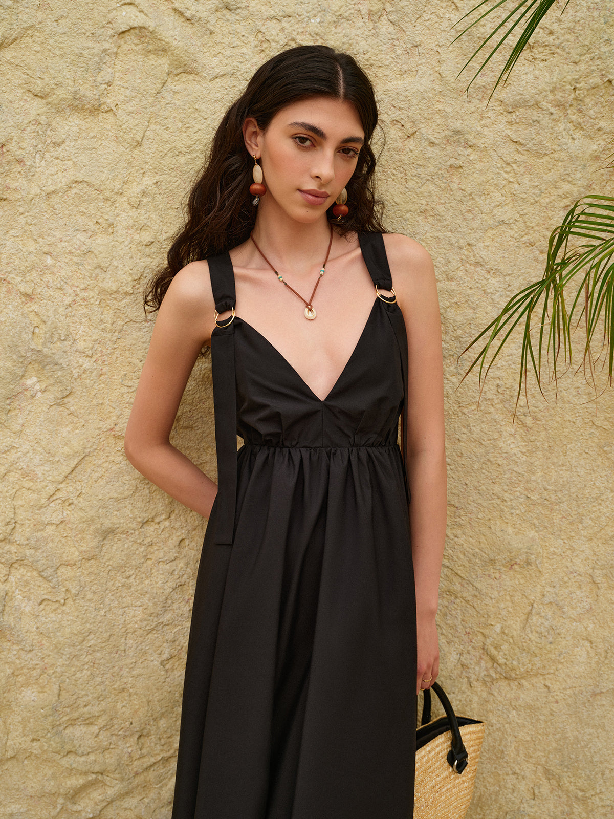 Backless Strappy A-Line Dress-Massicos