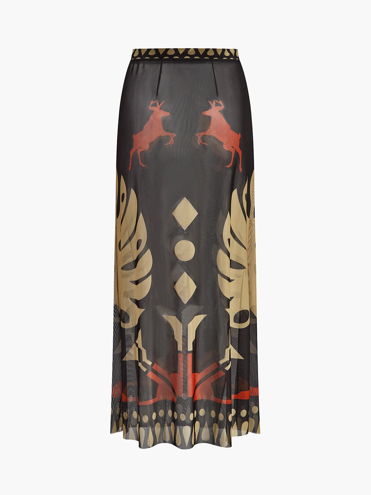 Sheer Printed Sarong Skirt-Massicos