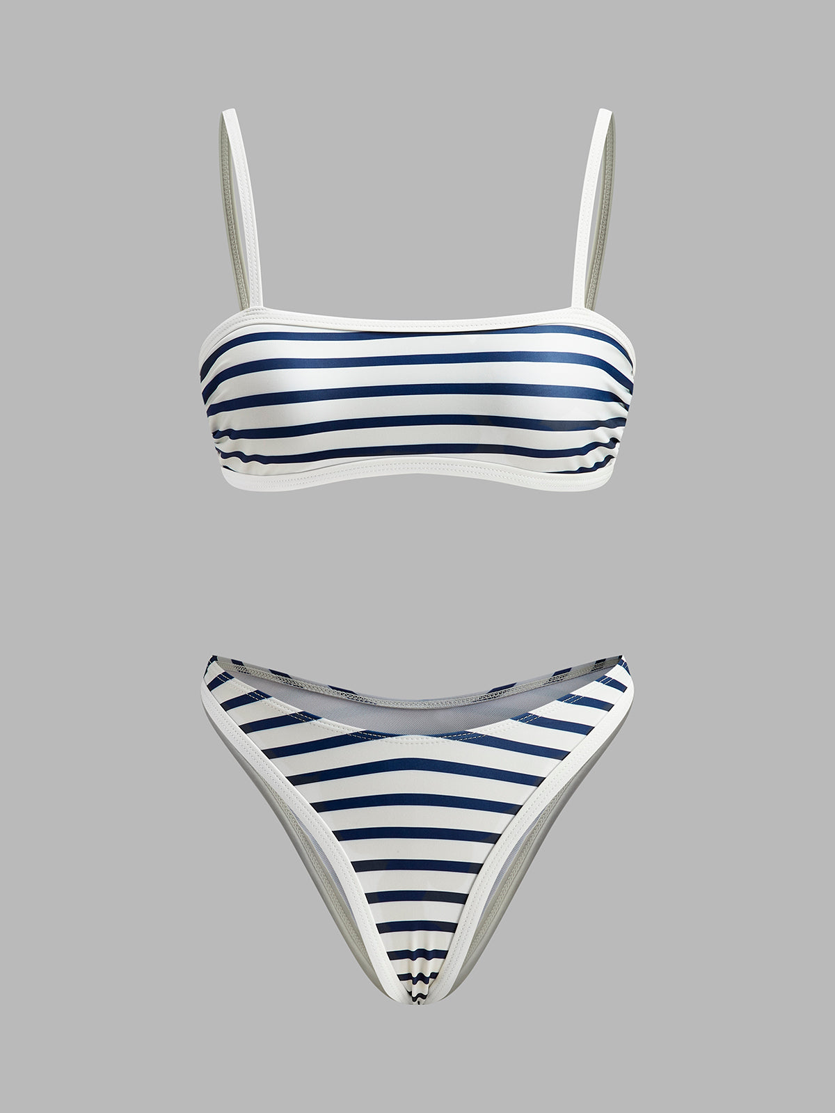 Nautical Stripe High-Cut Bikini-Massicos