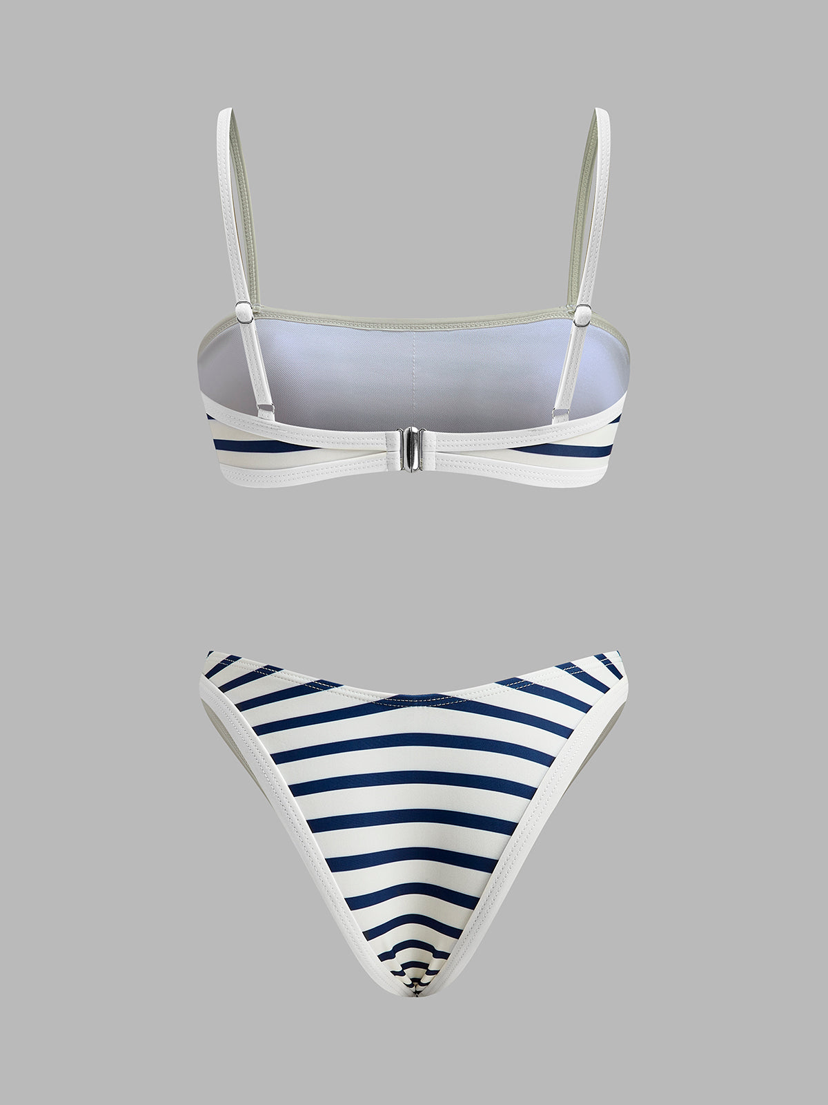 Nautical Stripe High-Cut Bikini-Massicos
