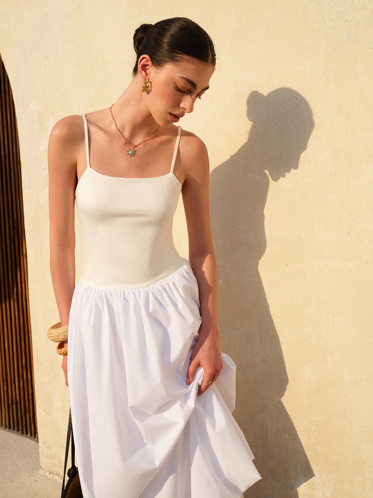 Bubble Hem Spaghetti Strap Dress-Massicos