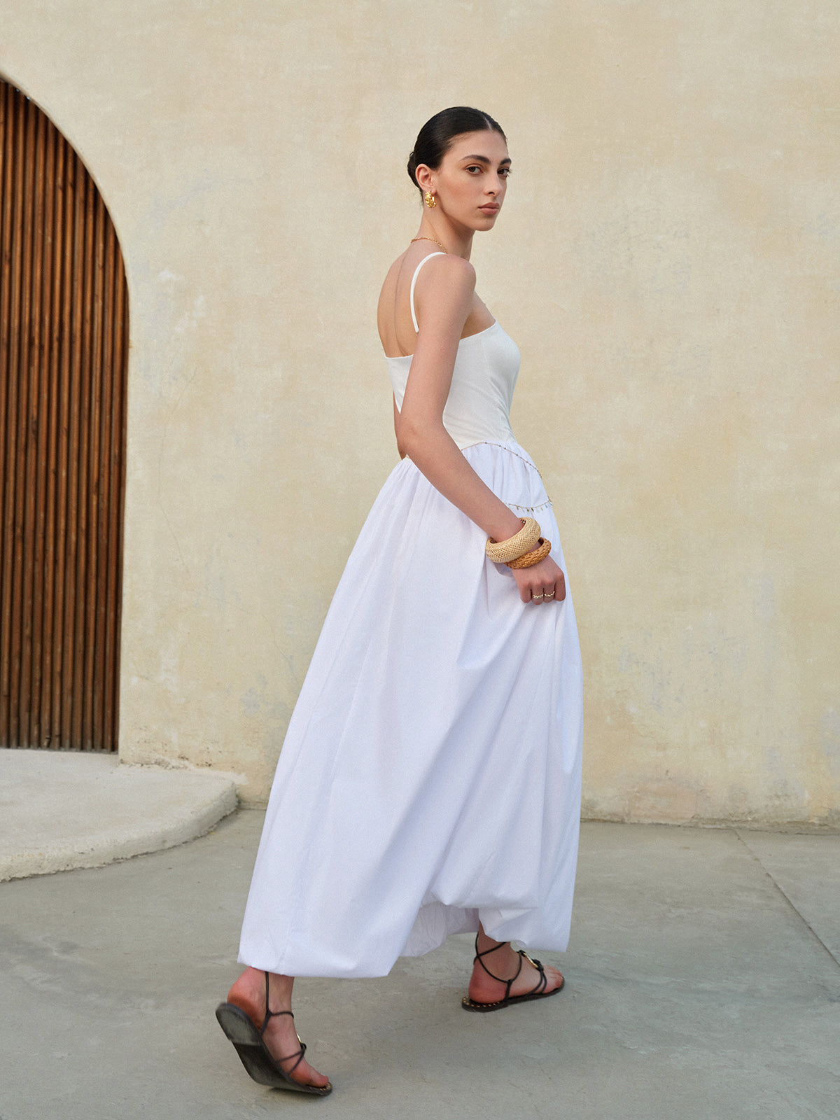 Bubble Hem Spaghetti Strap Dress-Massicos