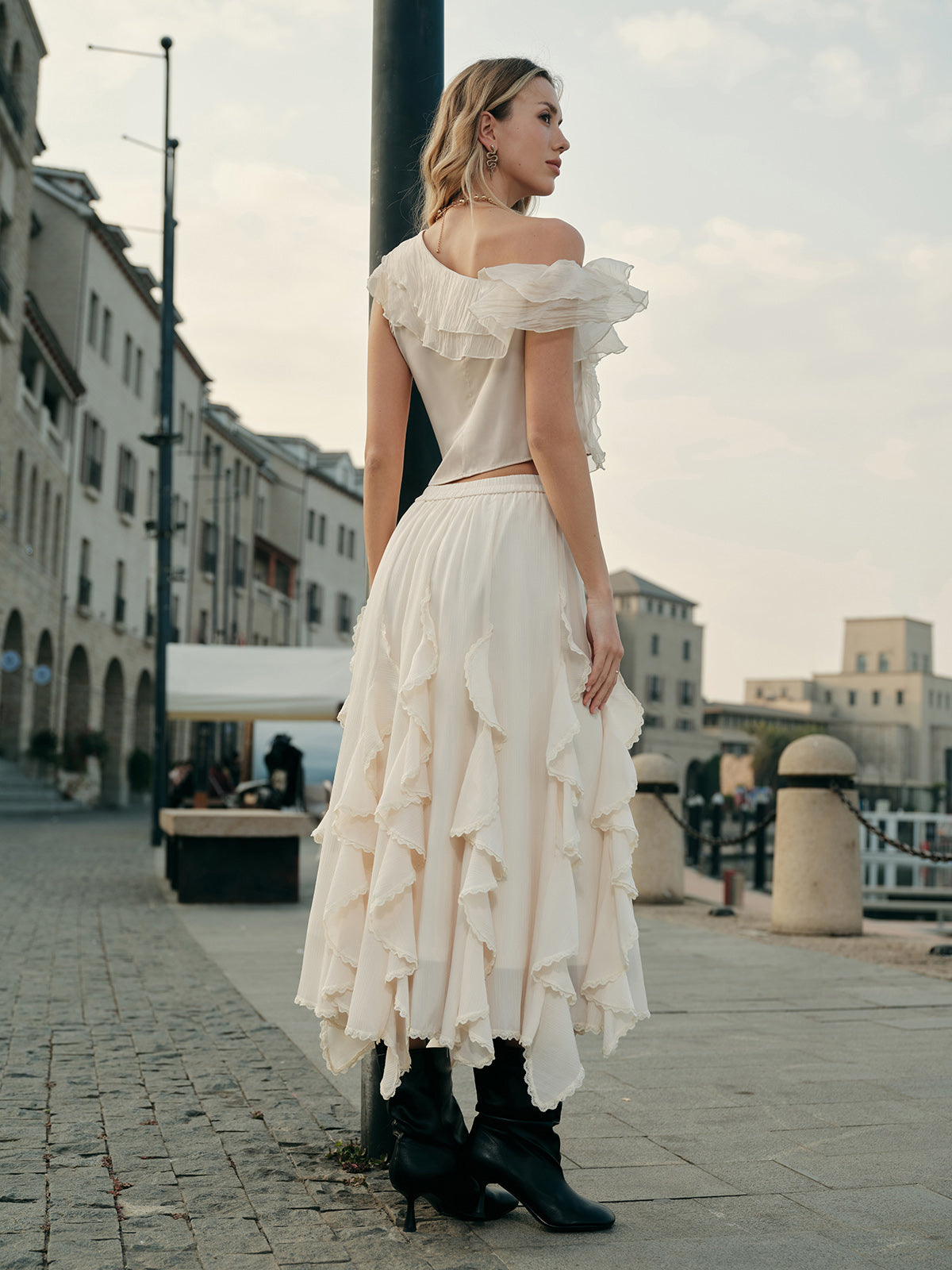 Flowy Ruffled Skirt-Massicos