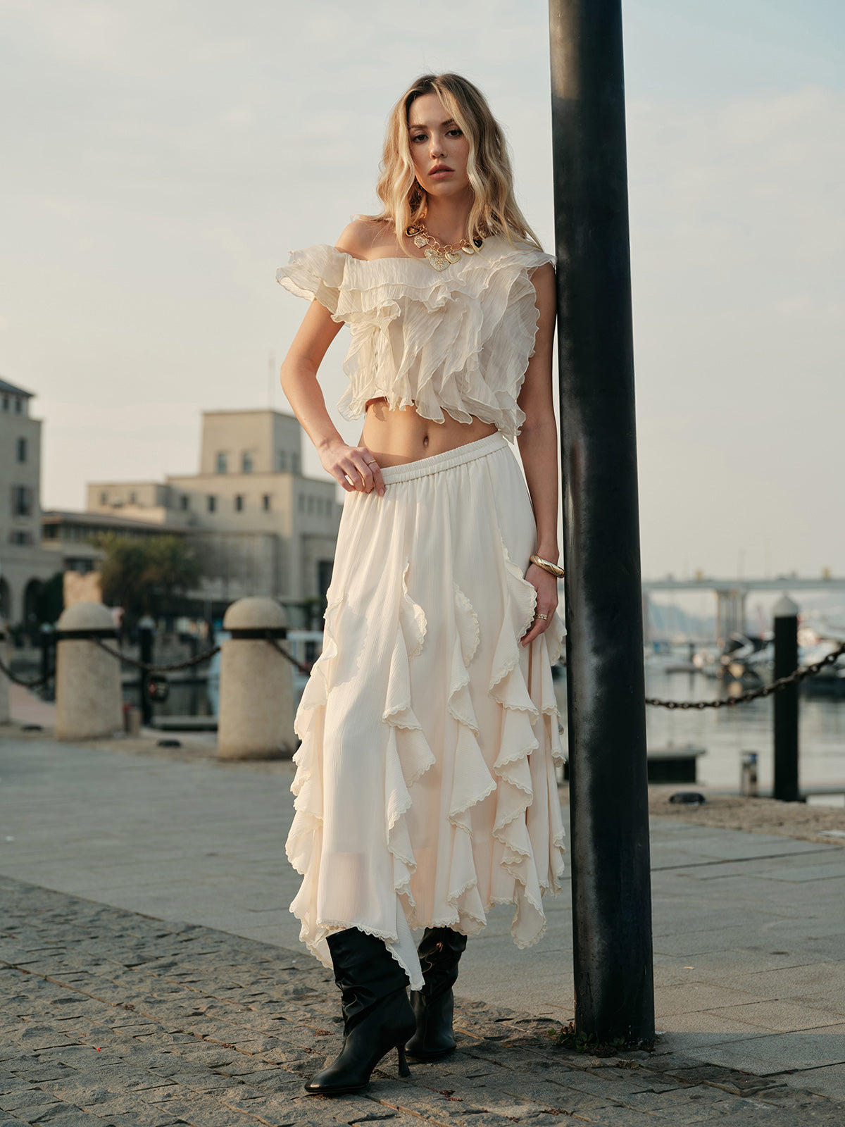 Flowy Ruffled Skirt-Massicos
