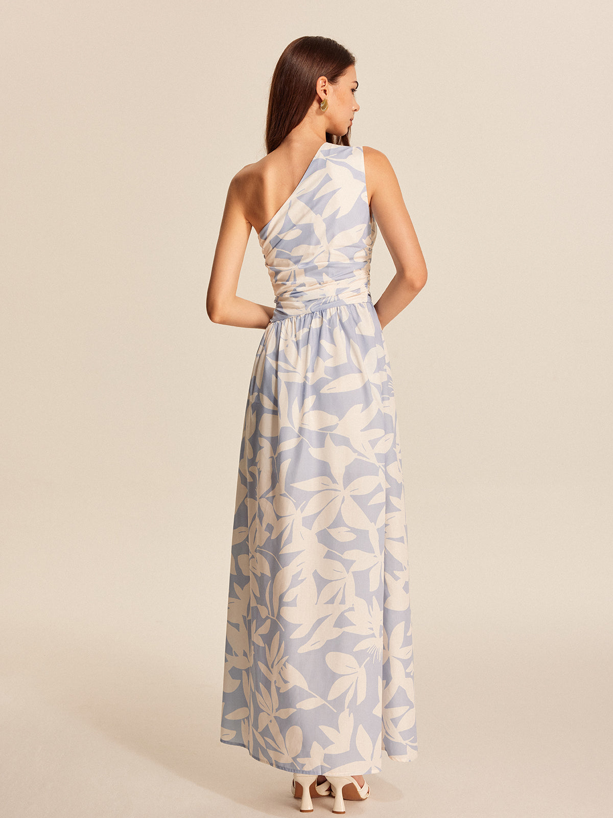 One-Shoulder Floral Dress-Massicos