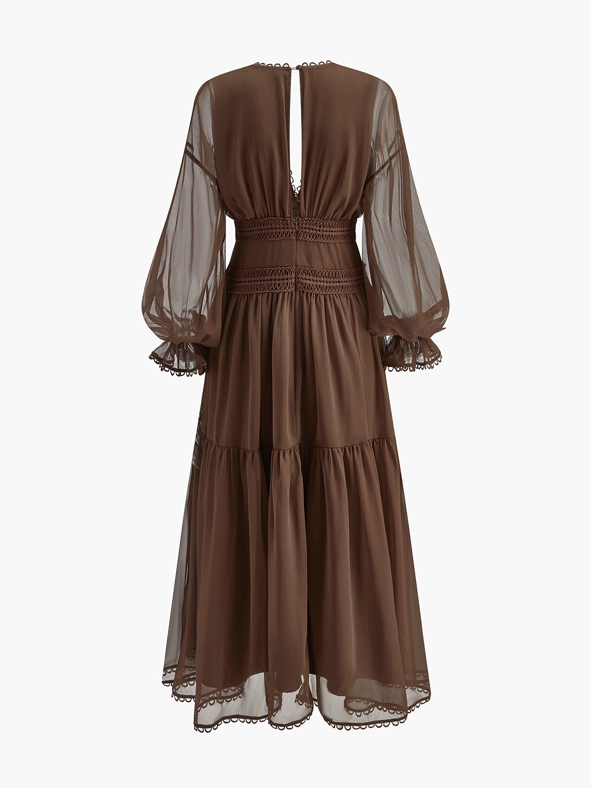 Boho Semi-Sheer Chiffon Dress-Massicos