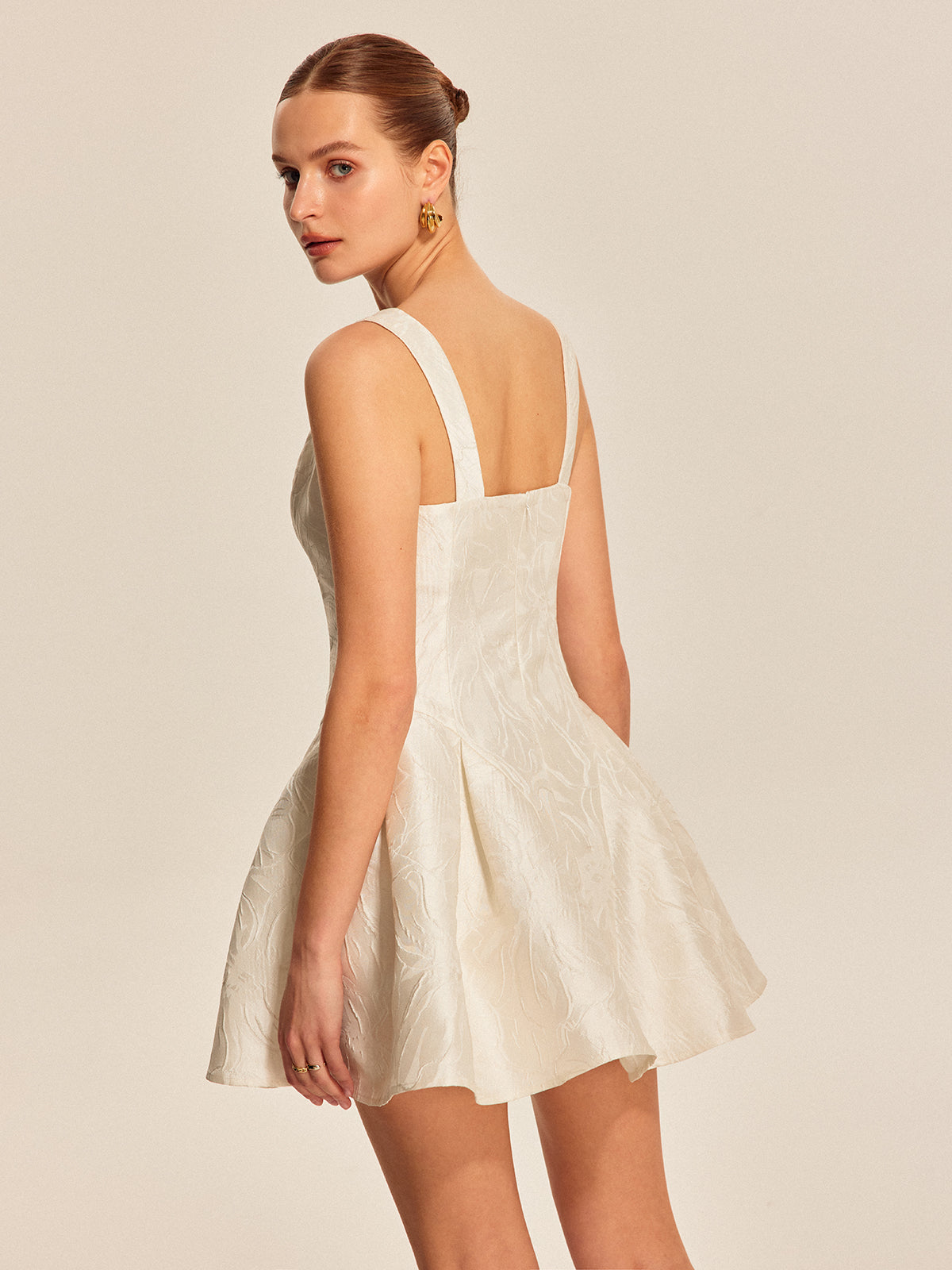 Sweetheart Neckline Flared Dress-Massicos