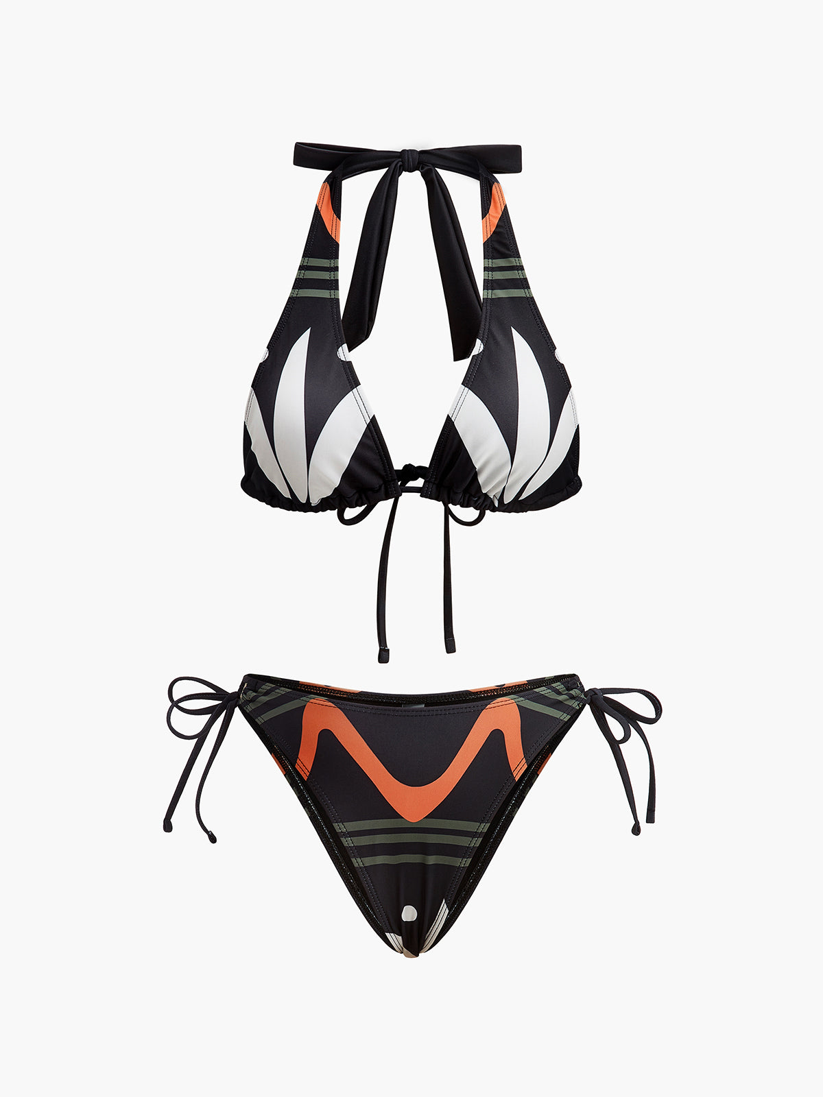 Halter Neck Tie-Back Bikini Set-Massicos