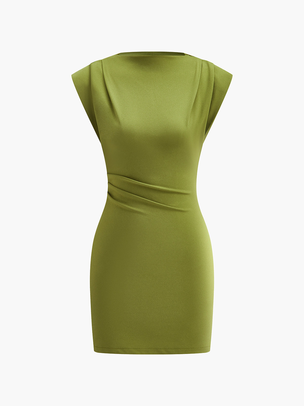 Draped Detail Sleeveless Dress-Massicos
