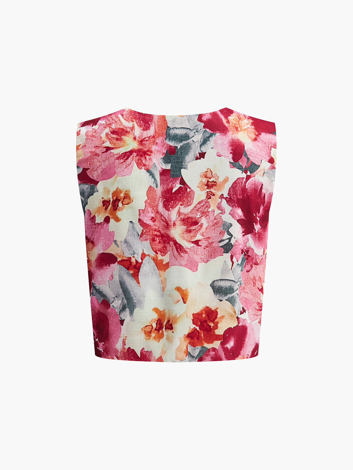 Floral Print Sleeveless Shorts Set-Massicos