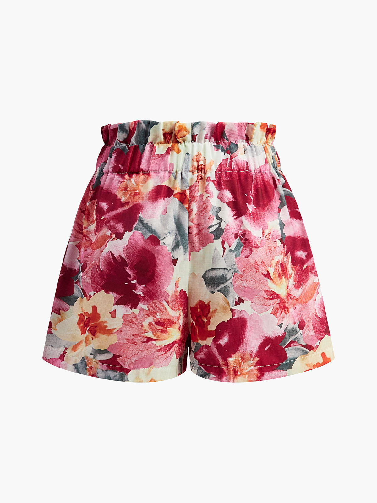 Floral Print Sleeveless Shorts Set-Massicos