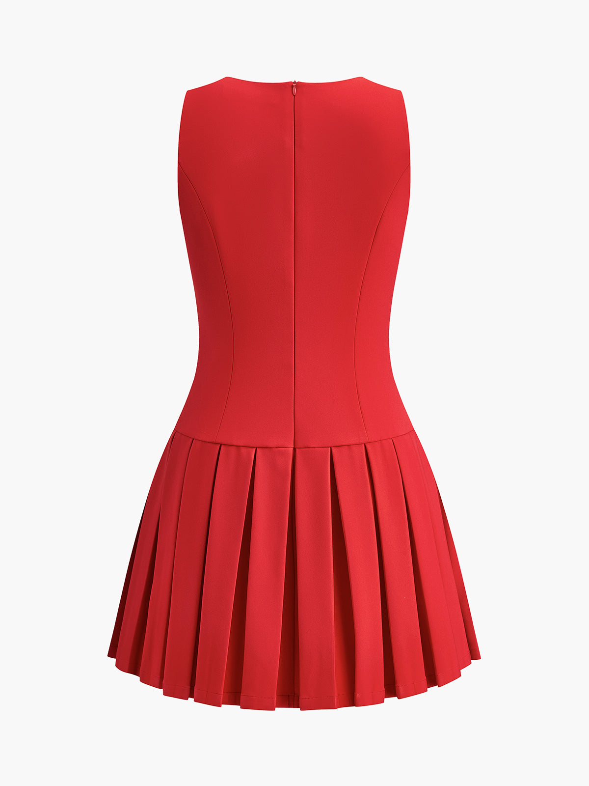 Metal-Button Pleated Tank Dress-Massicos