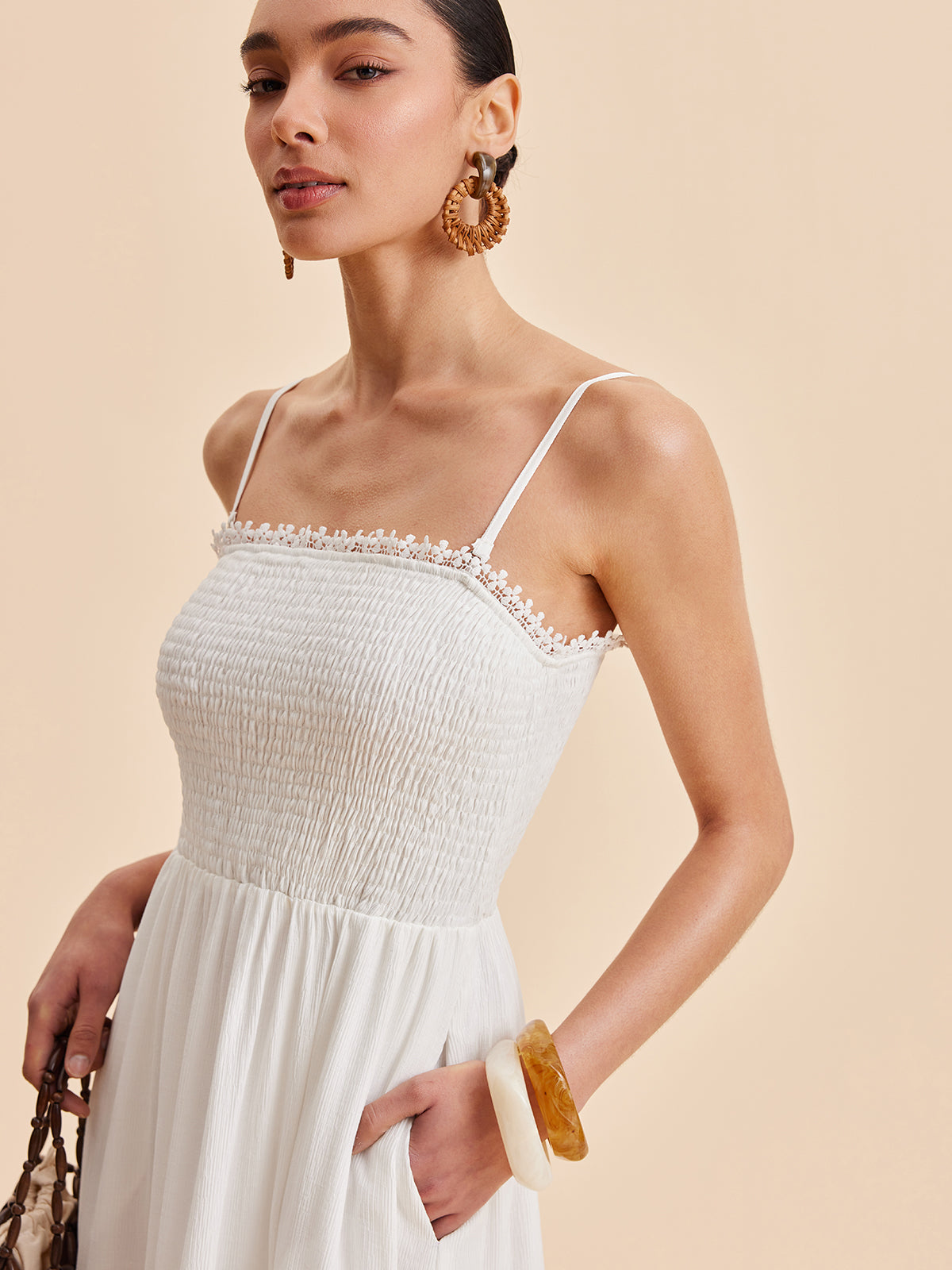 Smocked Cami Dress-Massicos