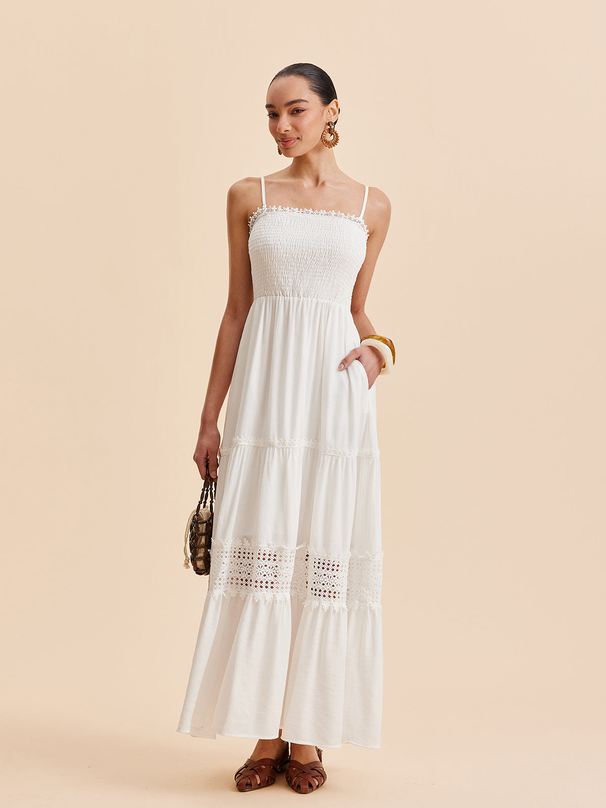 Smocked Cami Dress-Massicos