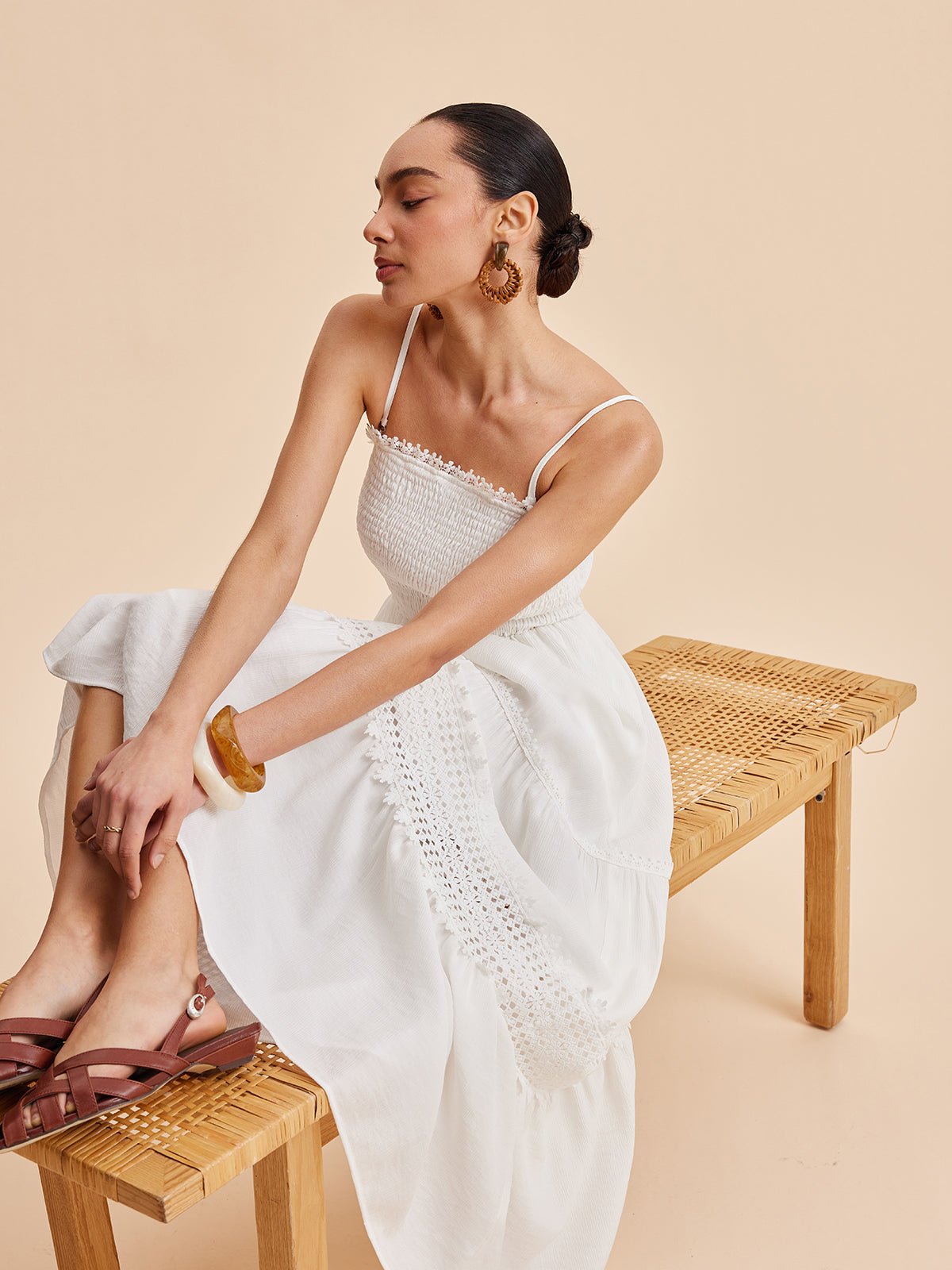 Smocked Cami Dress-Massicos