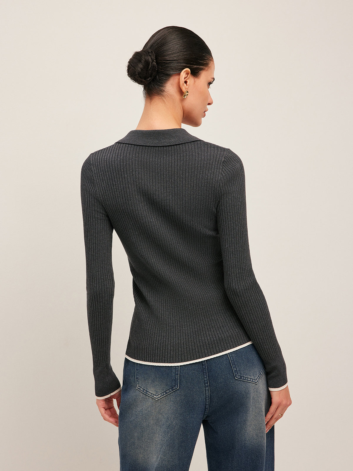 Ribbed Button-Front Cropped Cardigan-Massicos