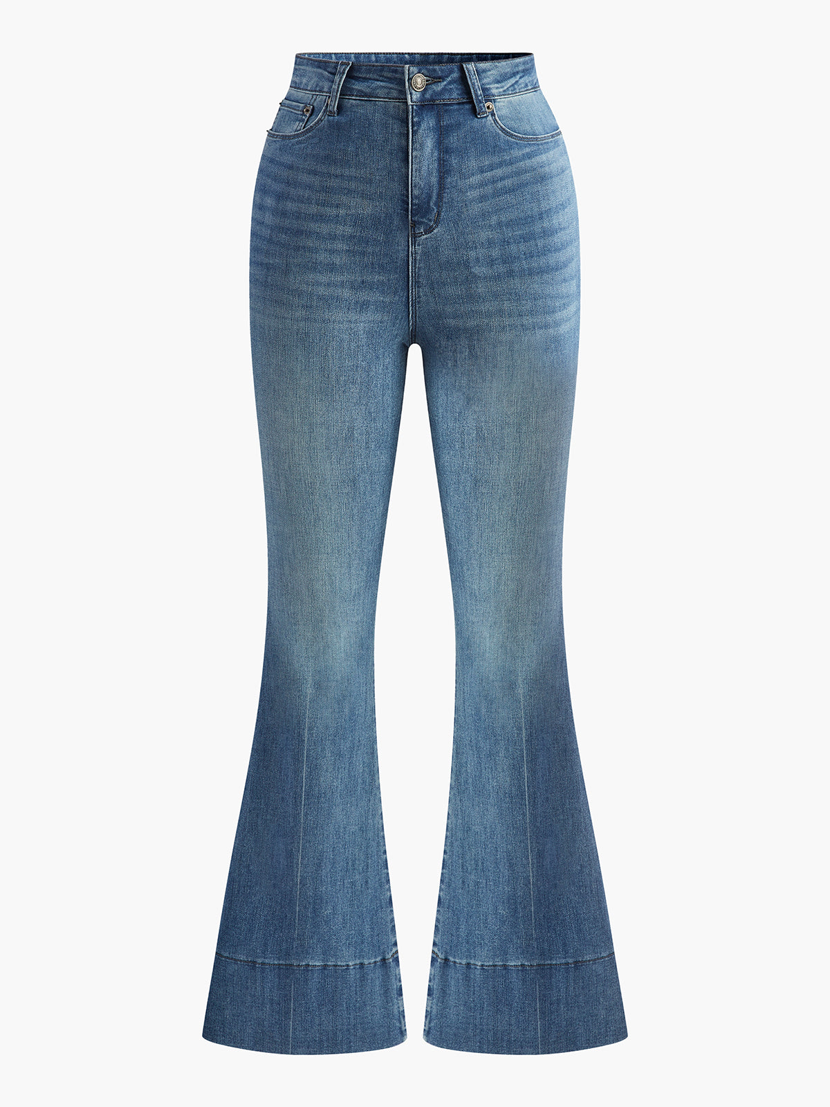 Washed Slim Draped Denim Pants-Massicos