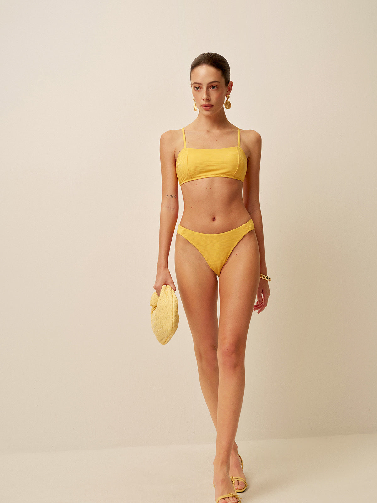 Textured Scoop Neck Bikini Set-Massicos