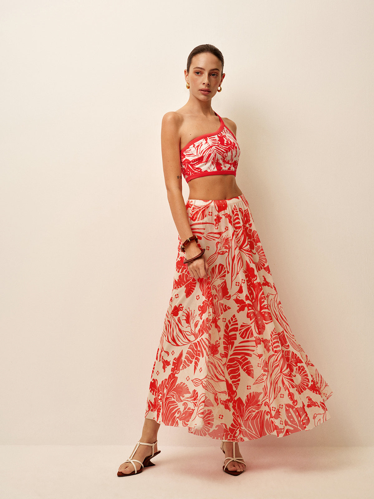 Mesh Printed Cover-Up Skirt-Massicos
