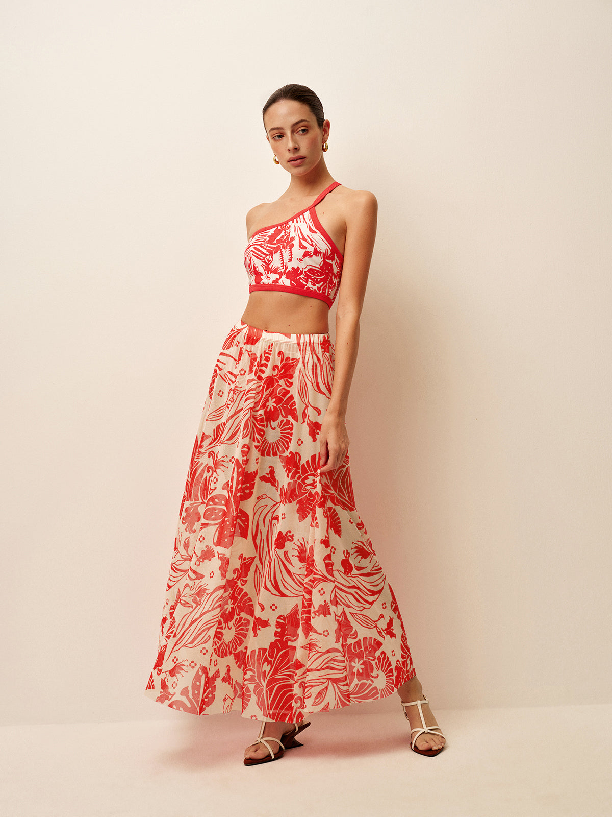 Mesh Printed Cover-Up Skirt-Massicos