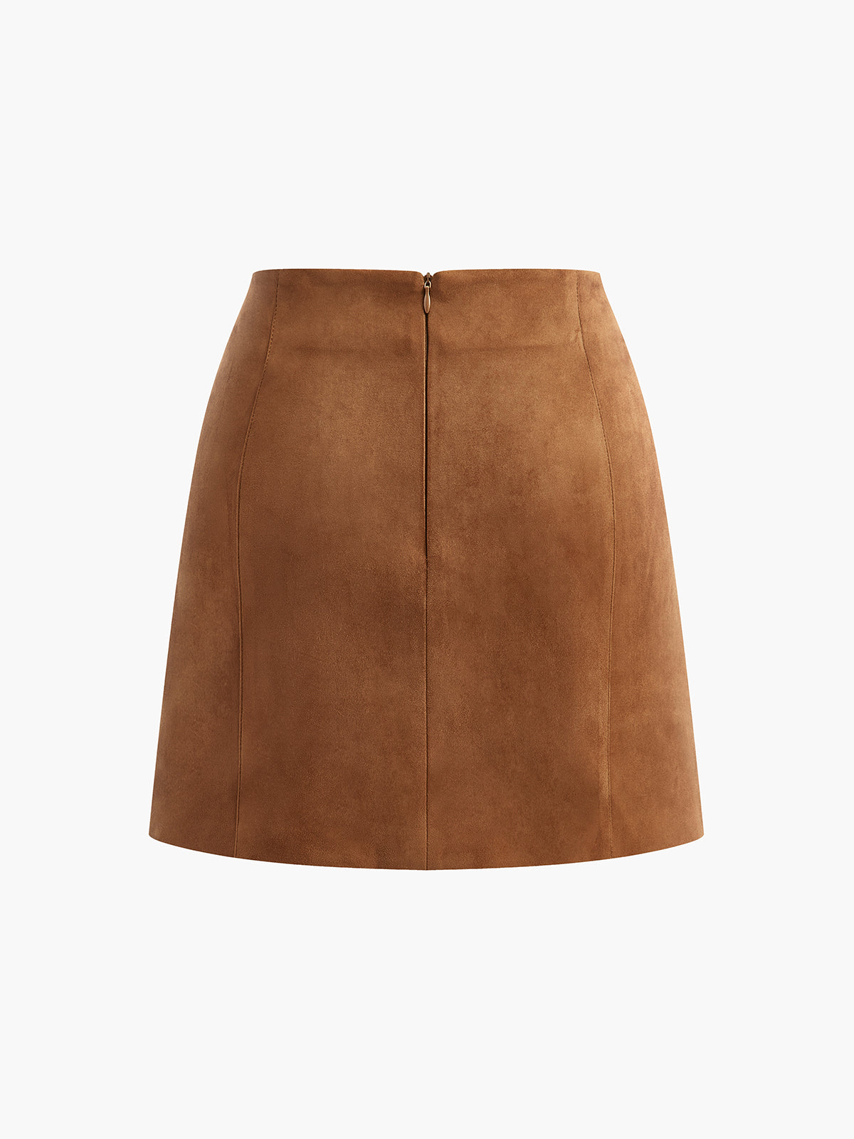 Minimalist Suede Mini Skirt-Massicos