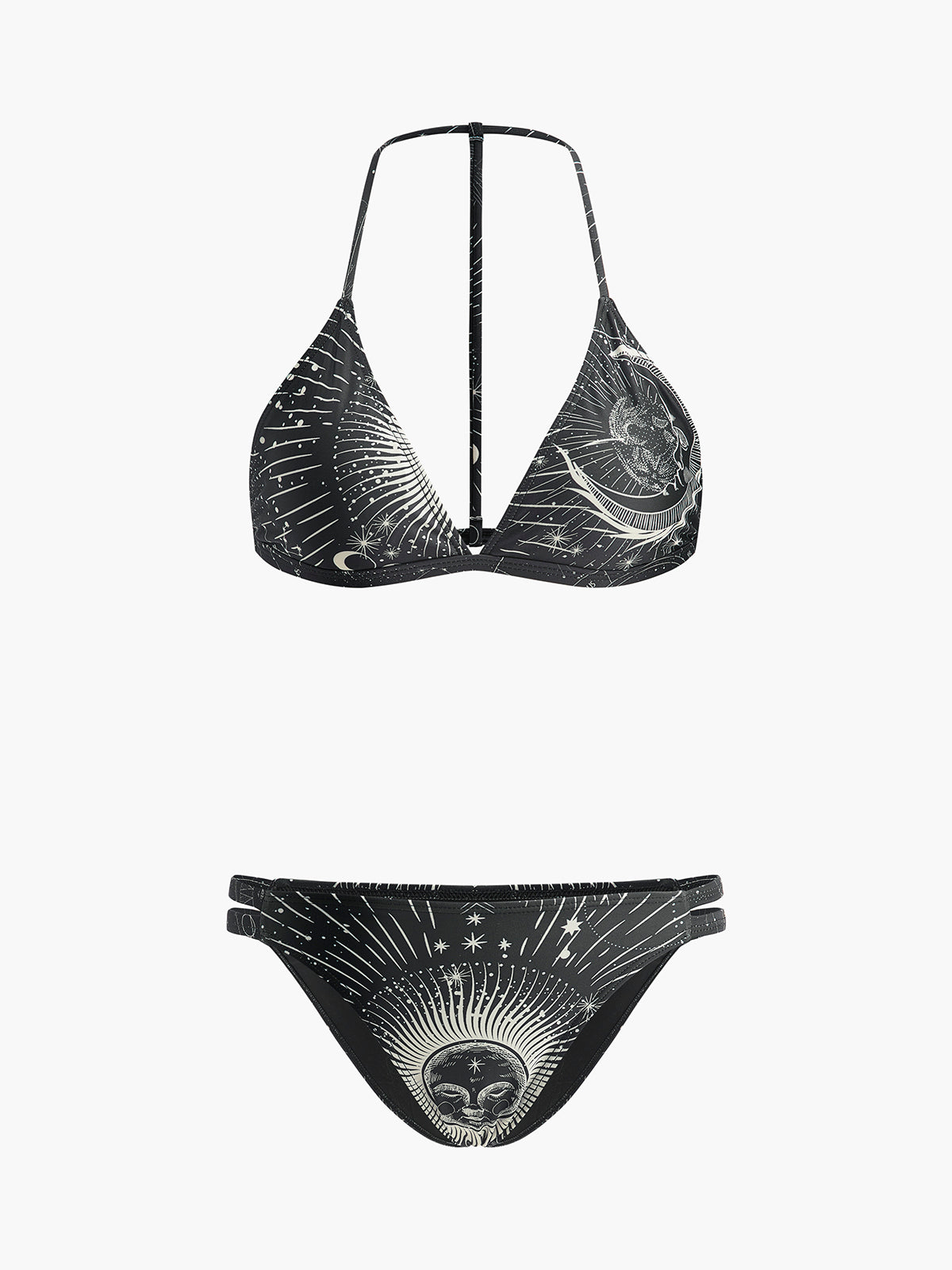 Astrology Print Halter Bikini Set-Massicos