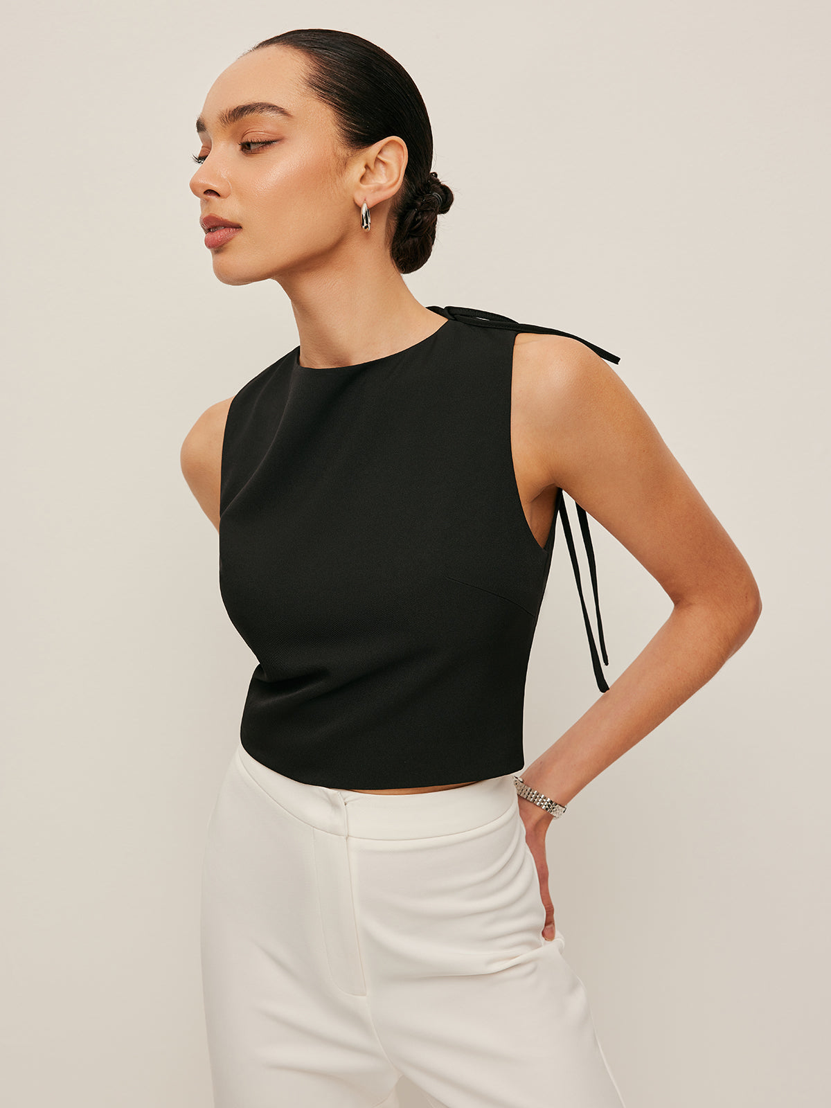 Asymmetrical Open-Back Tie Top-Massicos