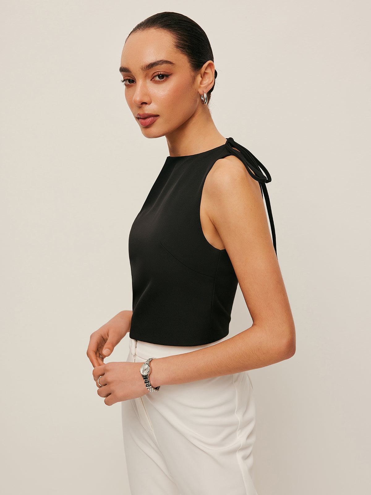 Asymmetrical Open-Back Tie Top-Massicos