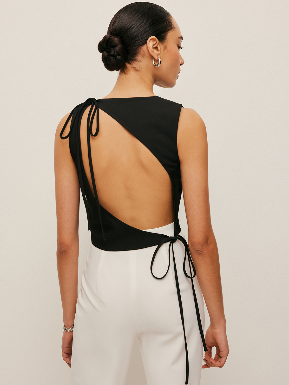 Asymmetrical Open-Back Tie Top-Massicos