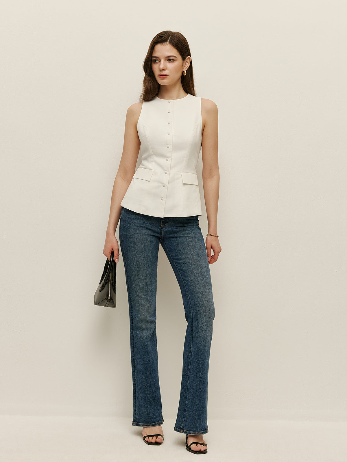 Bow Back Detail Sleeveless Top-Massicos